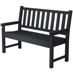 Outsunny 2-Person Garden Bench, HDPE Outdoor Bench with 530 lbs Capacity, Curved Seat for Backyard, Park, Porch, Lawn, Black