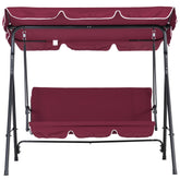 Outsunny Outdoor Patio Swing Chair with Adjustable Tilt Canopy and Removable Cushion, Red