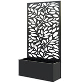 Outsunny Metal Garden Bed with Trellis for Climbing Plants, Freestanding or Wall Mounted Flower Bed for Garden, Patio, Balcony