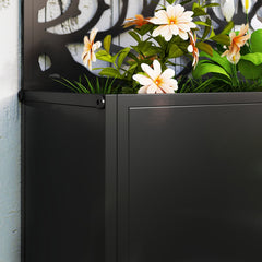 Outsunny Metal Garden Bed with Trellis for Climbing Plants, Freestanding or Wall Mounted Flower Bed for Garden, Patio, Balcony