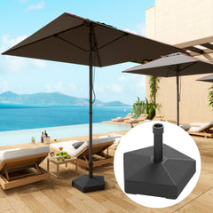 Outsunny Patio Umbrella Base Holder, Heavy Duty Outdoor Umbrella Stand Base, Filled Up to 42lbs with Sand or 33lbs with Water for Garden, Poolside, Black