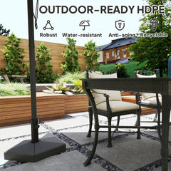 Outsunny Patio Umbrella Base Holder, Heavy Duty Outdoor Umbrella Stand Base, Filled Up to 42lbs with Sand or 33lbs with Water for Garden, Poolside, Black