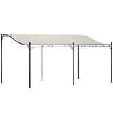 Outsunny 10' x 16' Wall-Mounted Outdoor Pergola Canopy, Metal Patio Canopy with Drainage Holes for Backyard Garden, Cream White