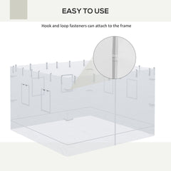 Outsunny Canopy Screen Walls, Replacement Netting with 6 Service Windows and 1 Door, for 10' x 10' Canopy Tent, White