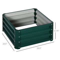 Outsunny Galvanized Raised Garden Bed, Set of 2 Metal Planter Box with Open Bottom, All-Weather Steel Frame, Rust-Resistant, Easy-to-assemble, for Growing Vegetables, Flowers, Green