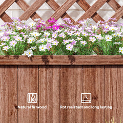 Outsunny Wooden Raised Garden Bed, Raised Planter Box, Planter with Trellis for Climbing Plants Flowers, Orange