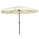 Outsunny 9 ft Cantilever Umbrella with Push Button Tilt and Crank Tassles and 8 Ribs Shade Umbrellas for Garden