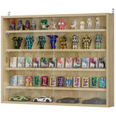 HOMCOM 5-Tier Display Cabinet, Wall-Mounted Display Case with 2 Glass Doors and Adjustable Shelves, Oak