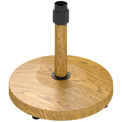 Outsunny Patio Umbrella Base Holder, Outdoor Umbrella Base with Adjustable Pads, Heavy Duty Patio Umbrella Stand Base for Garden, Poolside, Nature Wood
