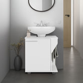 Phillips Under Sink Cabinet, Double Door Storage with Open Back for Pipes, Wide Unit, Freestanding Cabinet, White