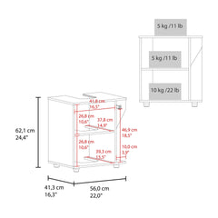 Phillips Under Sink Cabinet, Double Door Storage with Open Back for Pipes, Wide Unit, Freestanding Cabinet, White