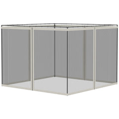 Outsunny Universal Replacement Mesh Sidewall Netting for 9.84' x 13.1' Gazebos and Canopy Tents with Zippers, (Sidewall Only) White