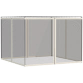 Outsunny Universal Replacement Mesh Sidewall Netting for 9.84' x 13.1' Gazebos and Canopy Tents with Zippers, (Sidewall Only) White