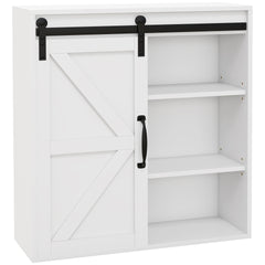 kleankin Bathroom Medicine Cabinet, Wall Cabinet with Sliding Door and Adjustable Shelf, 22.75" x 7.75" x 24.5", White