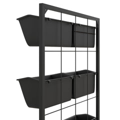 Outsunny 3-Tier Hanging Planter with 6 Pots for Indoor and Outdoor Use, Wall Planter, Self Draining & Wall Mounted, Black