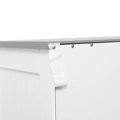 kleankin Bathroom Floor Cabinet, Freestanding Linen Cabinet, Storage Cabinet with 2 Drawers, Double Doors, Adjustable Shelf, White