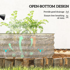 Outsunny 7.9' x 2' x 1' Galvanized Raised Garden Bed Kit, Metal Planter Box with Safety Edging, Cream