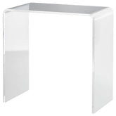 HOMCOM Modern Acrylic End Table, Waterfall Side Table with Rounded Edges and Storage for Small Spaces, 21" x 12" x 21", Clear