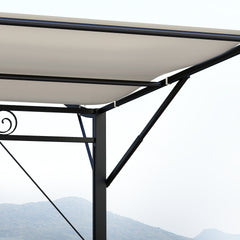 Outsunny 10' x 8' Outdoor Pergola and Patio Gazebo for Garden, Camper, Deck, Doors and Windows, Cream White
