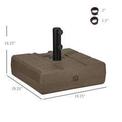 Outsunny Umbrella Stand for 1.5", or 1.9" Umbrella Poles, Fillable Umbrella Base, Brown