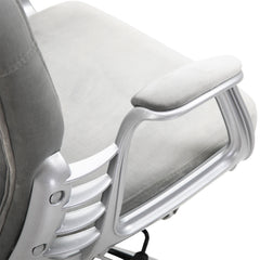 Vinsetto Velvet Home Office Chair, Button Tufted Desk Chair with Padded Armrests, Adjustable Height and Swivel Wheels, Gray