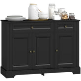 HOMCOM Sideboard Buffet Cabinet, Modern Accent Cabinet with 2 Drawers and Adjustable Shelves, Entryway Cabinet, Black