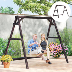 Outsunny Porch Swing Frame, Heavy Duty A-Frame Hanging Chair Stand Only with Reinforced Bars for Porch, Garden, Backyard