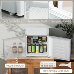 HOMCOM 1.1 Cu.Ft Countertop Mini Freezer, Compact Upright Freezer with Removable Shelves, White
