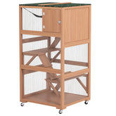 PawHut Catio, Outdoor Cat Enclosure House on Wheels with Hammock, Orange