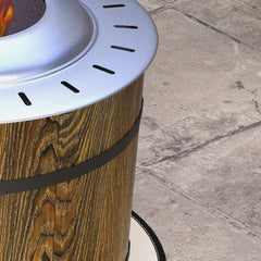 Outsunny Smokeless Fire Pit, Portable Camping Bonfire Stove with Mat for Backyard, Patio, Picnic, Magnesium Oxide, Brown