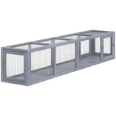 PawHut Wooden Cat Run with Weather Protection, Connecting Inside and Outside, 79"L x 15"W x 15"H, Dark Gray