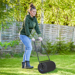 DURHAND 38L Heavy Duty Push/Tow Behind Lawn Roller, U-handle Garden Roller Filled with Water or Sand