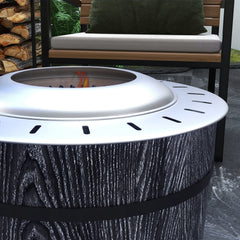 Outsunny Smokeless Fire Pit, Portable Camping Bonfire Stove with Mat for Backyard, Patio, Picnic, Magnesium Oxide, Black