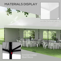 Outsunny 9.5' x 28' Pop Up Canopy Tent, Instant Tent for Parties, Height Adjustable, with Carry Bag and Sand Bags