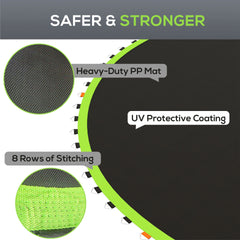 Soozier Trampoline Replacement Mat, Fits 12' Trampoline w/ 72 V-Hooks & 5.5" Springs (Spring & Frame not Included), Green