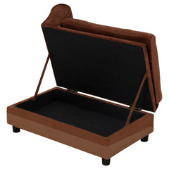 PawHut Pet Sofa Bed Couch with Storage, Pet Sofa for Cats and Small Dogs, Brown
