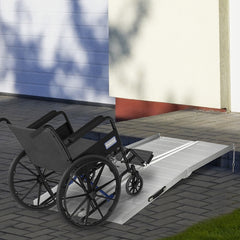 HOMCOM Textured Aluminum Folding Wheelchair Ramp, 6'