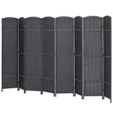 HOMCOM Folding Room Divider Screen 8 Panel 5.6' Tall Privacy Screen Freestanding Room Partition for Home Office, Charcoal Gray