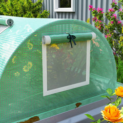Outsunny Mini Greenhouse with 5 Mesh Windows, Portable Plant Hot House with PE Cover and Steel Frame, 10' x 3' x 2' , Green
