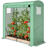 Outsunny Mini Greenhouse, Portable Greenhouse with Roll-Up Door and 2 Mesh Windows, PE Cover, 78.7" x 29.5" x 74", Green
