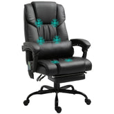 Vinsetto Massage Office Chair with 6 Vibrating Points, High Back Reclining Office Chair with Footrest and Remote, Black