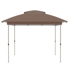 Outsunny 12' x 12' Pop Up Canopy Tent with Netting and Carry Bag, Instant Sun Shelter with 137 sq.ft Shade, Tents for Parties, Height Adjustable, for Outdoor, Garden, Patio, Khaki