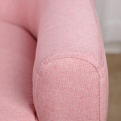 Qaba 2-Seat Kids Sofa, Toddler Sofa Couch, Linen-Like Fabric & Wood Frame Sofa Chair for Ages 3-7, 11" High Seat, Pink