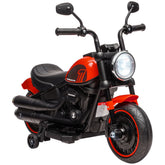 Aosom 6V Kids Motorcycle w/ Training Wheels, Single-Button Start, Red