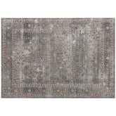 HOMCOM Machine Washable Area Rug 5x7, Non-Slip Traditional Floor Cover Foldable Carpet for Living Room, Dark Mixed-Brown