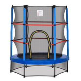 Outsunny Φ5FT Kids Trampoline with Enclosure Net for Age 3 to 6 Years Blue