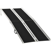 HOMCOM 8' Skidproof Portable Wheelchair Ramp for Home, Steps, Doorways, Carpeted Foldable Handicap Ramp, Threshold Ramp