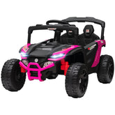 Qaba 12V Kids Ride On Truck, Battery Powered Electric UTV Vehicle with Rear Suspension, Remote Control for 3-5 Years, Pink