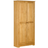 HOMCOM 67" Pinewood Kitchen Pantry Storage Cabinet, Freestanding Cabinets with Doors and Shelves, Dining Room