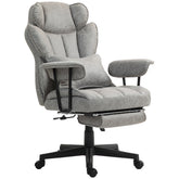 HOMCOM 400LBS Big and Tall Office Chair, Massage Office Chair with Footrest, Lumbar Support and Reclining Function, Gray